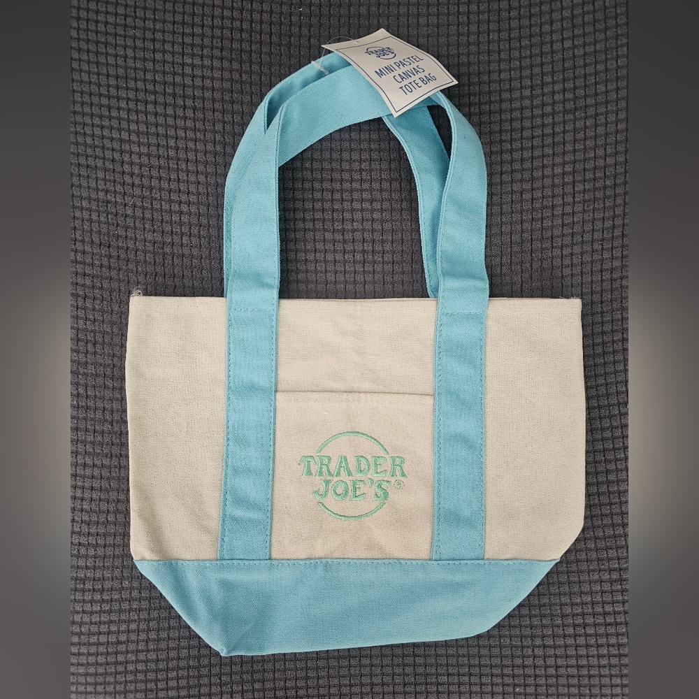 Trader Joe’s Mini Canvas Tote - Spring Pastel Blue